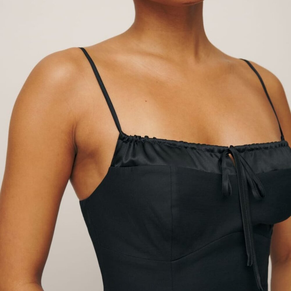 Black Dropwaist Reformation Analise Dress - Picture 2 of 5